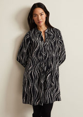 Patsy Pearl Swing Mini Dress Black/Ivory