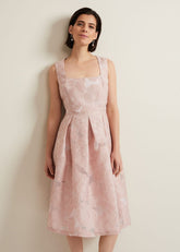 Jacesta Jacquard Fit And Flare Dress Pale Pink