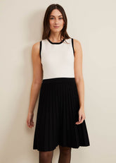 Libby Textured Knit Dress Black/Ivory