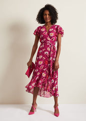 Nadine Ruffle Print Dress Multi-Coloured