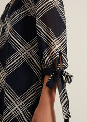 Cora Check Navy Tunic Dress Navy