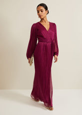 Petite Brielle Wrap Maxi Dress Pink