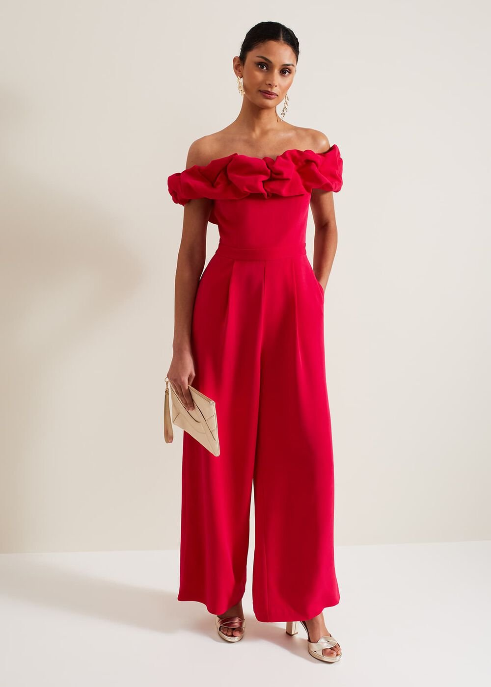 Mallory Ruffle Jumpsuit Pink