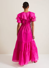 Mabelle Organza Maxi Dress Fuchsia