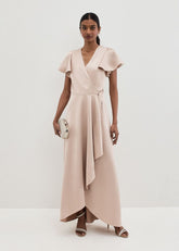 Arabella Satin Maxi Dress Latte