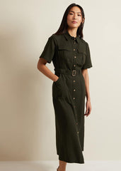 Willow Midi Utility Dress Green
