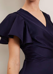 Arabella Satin Maxi Dress Navy