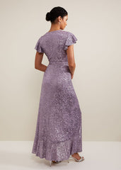 Carina Sequin Maxi Dress Purple
