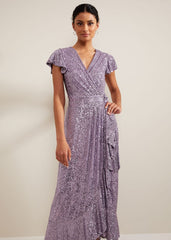 Carina Sequin Maxi Dress Purple