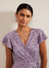 Carina Sequin Maxi Dress Purple