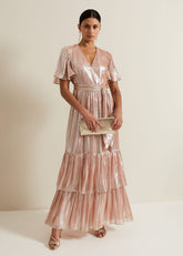 Fleur Metallic Maxi Dress Metallic
