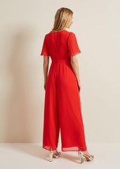 Kendall Pleat Jumpsuit Orange