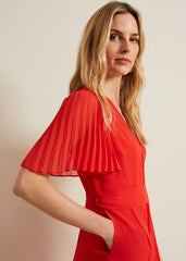 Kendall Pleat Jumpsuit Orange