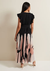 Petite Isla Printed Skirt Maxi Dress Multi-Coloured