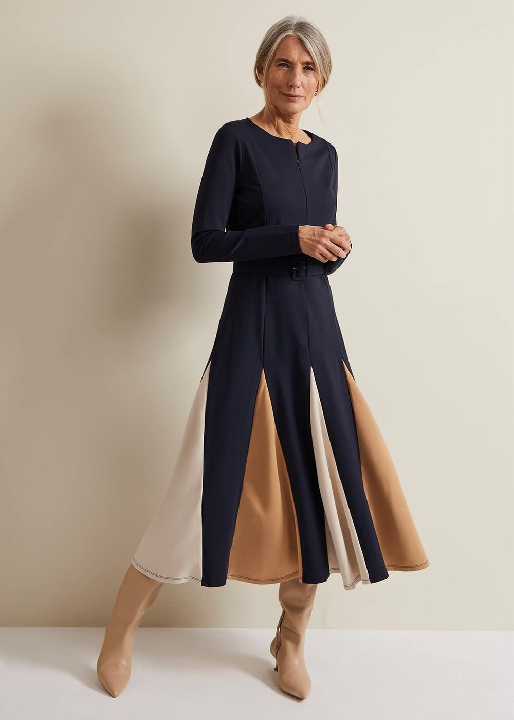 Paula Navy Midi Dress Navy