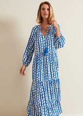 Lara Midaxi Dress Blue/Ivory