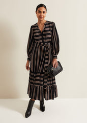Petite Laura Midaxi Dress Black/Multi