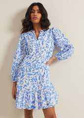 Hermoine Cotton Swing Dress Blue