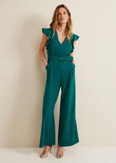 Kallie Belted Jumpsuit Green