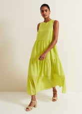 Sara Tiered Maxi Dress Lime