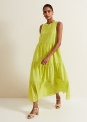 Sara Tiered Maxi Dress Lime