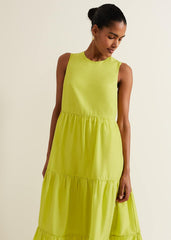 Sara Tiered Maxi Dress Lime