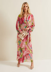 Cosmina Pleat Shimmer Maxi Dress Multi-Coloured