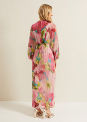 Cosmina Pleat Shimmer Maxi Dress Multi-Coloured