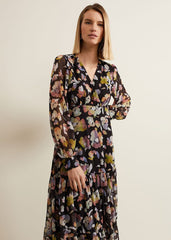 Sandra Floral Maxi Dress Black Multi