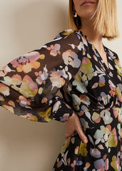 Sandra Floral Maxi Dress Black Multi