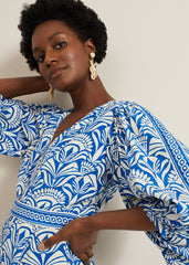 Amy Print V Neck Jumpsuit Multi-Coloured