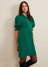 Candice Zip Swing Dress Green