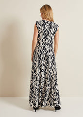 Kristy Geo Maxi Dress Black Multi