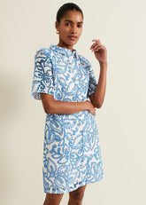Nicky Broderie Swing Dress Blue