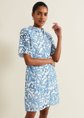 Nicky Broderie Swing Dress Blue