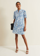 Nicky Broderie Swing Dress Blue