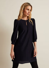 Dannie Textured Tunic Dress Navy