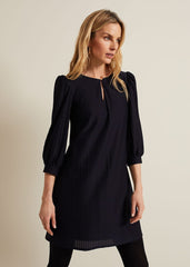 Dannie Textured Tunic Dress Navy