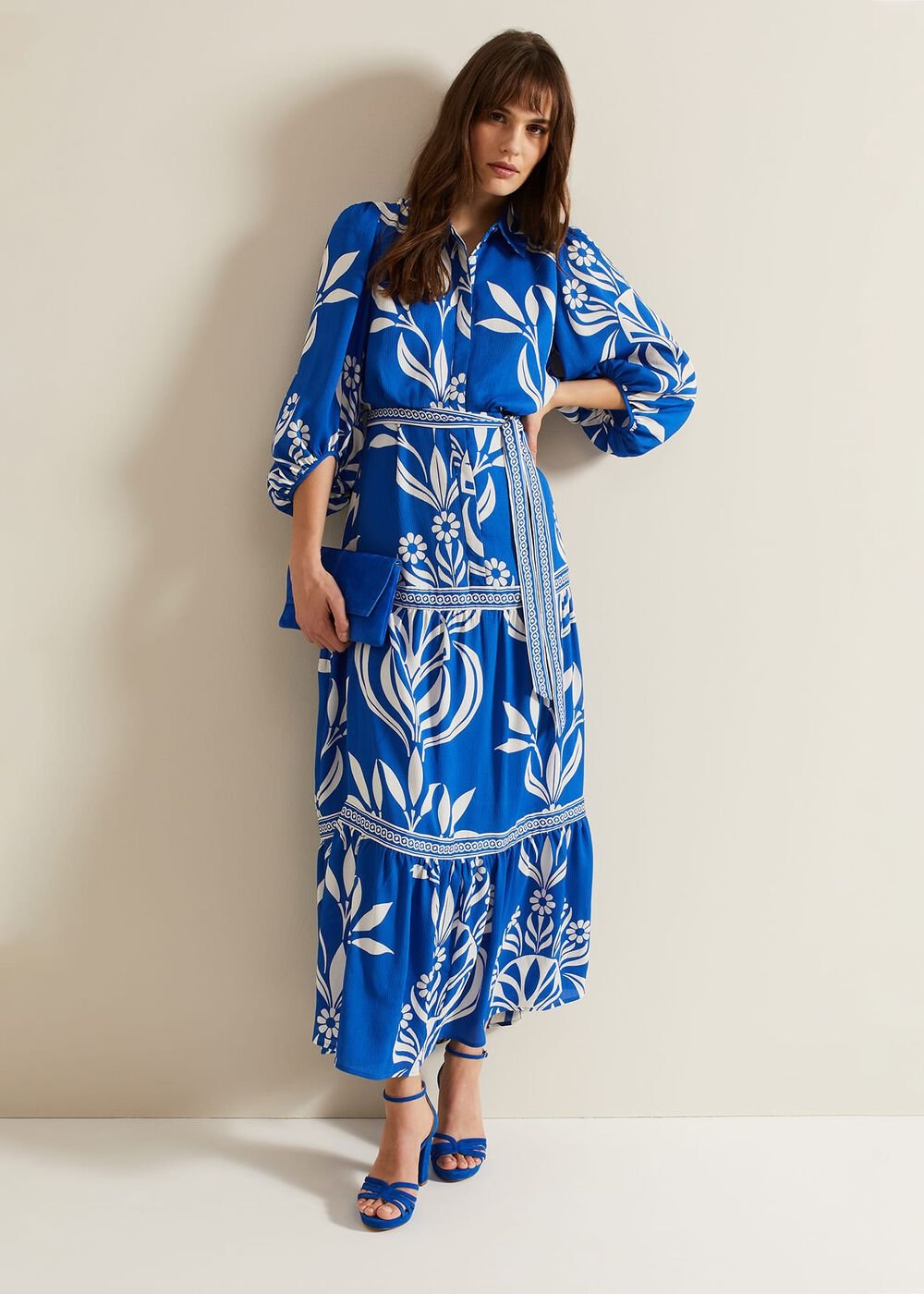 Coralie Print Shirt Midaxi Dress Multi-Coloured