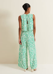 Aubrey Geo Jumpsuit Green