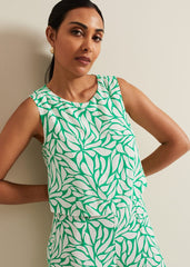 Petite Aubrey Geo Jumpsuit Green