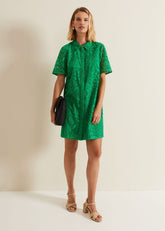 Nicky Broderie Swing Dress Green