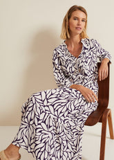 Penele Geo Midi Dress Purple
