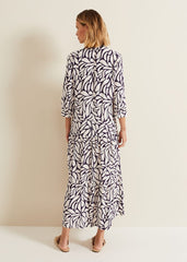 Penele Geo Midi Dress Purple