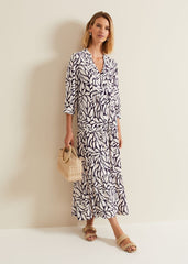 Penele Geo Midi Dress Purple