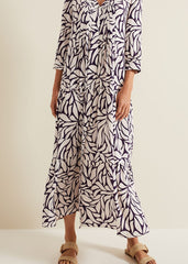 Penele Geo Midi Dress Purple
