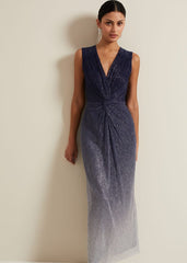 Sara Metallic Jersey Maxi Dress Multi-Coloured