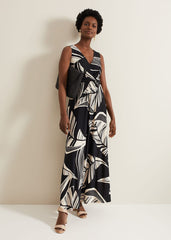 Artemis Abstract Maxi Dress Black/Multi