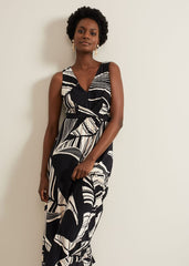 Artemis Abstract Maxi Dress Black/Multi