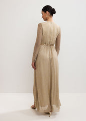 Masie Metallic Jersey Maxi Dress Gold